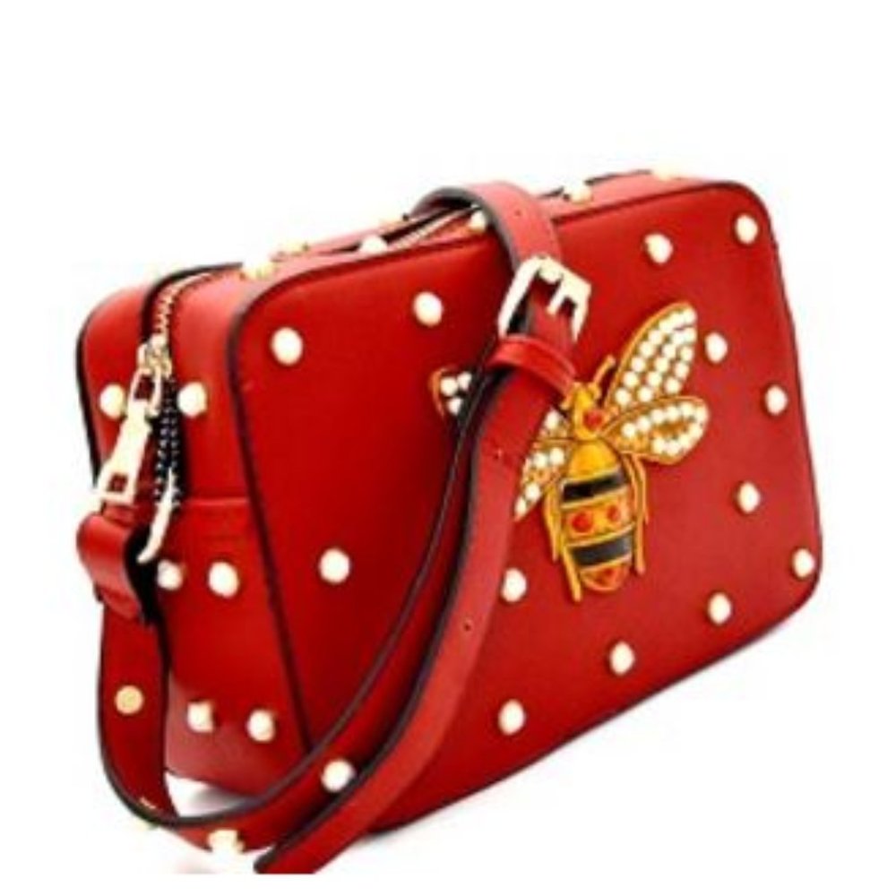 BEEUTIFUL Rhinestone Bee Charm  Mini Bag